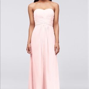 Petal pink bridesmaid dress from David’s Bridal